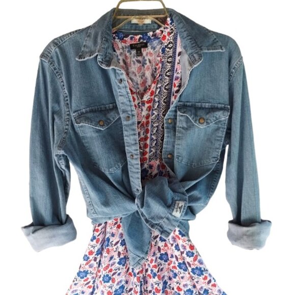 Led Zeppelin ZOSO Wrangler Indigo Shirt  with Hand embroidery oversized M - Picture 3 of 13